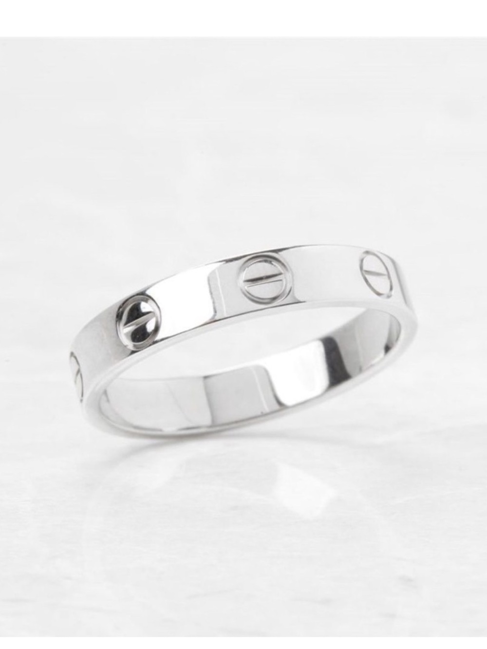 White Gold Love Ring with Screw Motif